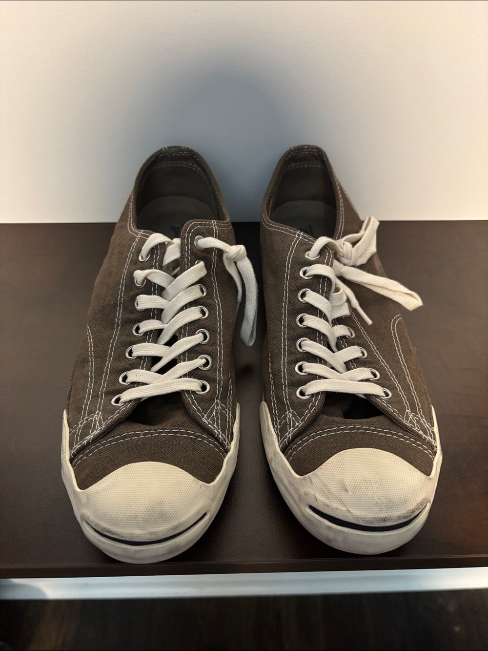 Converse Jack Purcell Low-Top Sneakers in Brown and White